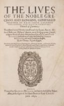 Plutarch. The Lives of the noble Grecians and Romains, translated by Sir Thomas North, printed by...