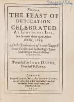 Donne (John) Encaenia. The Feast of Dedication, first edition, Aug. Mat. for Thomas Iones, 1623.