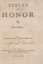 Selden (John) Titles of Honor, first edition, By William Stansby for John Helme, 1614.