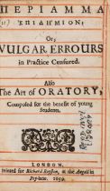 Walker (Obadiah) Periamma Epidemion [graece]. Or, Vulgar Errours in Practice Censured, 3 parts in...