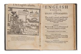 Blaxton (John) The English Usurer. Or, Usury Condemned, second edition, Printed by John Norton, a...