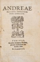 Emblemata.- Alciati (Andrea) Emblematum Libellus, first edition, first printing, Paris, Chrestien...