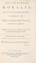 Foulis.- Scottish interest.- Hutcheson (Francis) Philosophiae moralis institutio compendiaria lib...