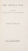 Libel.- [Swinburne (Algernon Charles)], "Thomas Maitland". The Devil's Due: a Letter to the Edito...