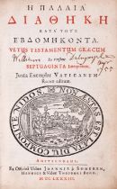 Bible, Greek.- Vetus Testamentum Græcum ex versione septuaginta interpretum, Amsterdam, 1683.