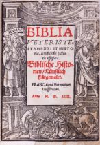 Illustrated Bible.- Biblia veteris testamenti et historiae, Frankfurt, Hermann Gülfferich, 1554, ...