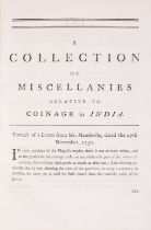 India.- Numismatics.- [Steuart (Sir James)] A Collection of Miscellanies relative to Coinage in I...