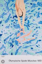 David Hockney (b.1937) Diver. Olympische Spiele München Poster 1972 (Baggott 34)