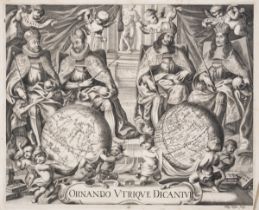 World.- Kilian (Philipp Andreas) Ornando Utrique Dicantur [frontispiece for Tycho Brahe's Histori...