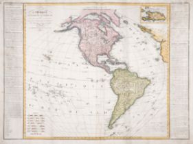 Americas.- Hérisson (Eustache) Carte de l'Amerique Septentrionale, et Meridionale, avec les Nouve...