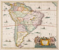 South America.- Jansson (Jan) Americae pars Meridionalis, engraved map, [c. 1610]; and five other...