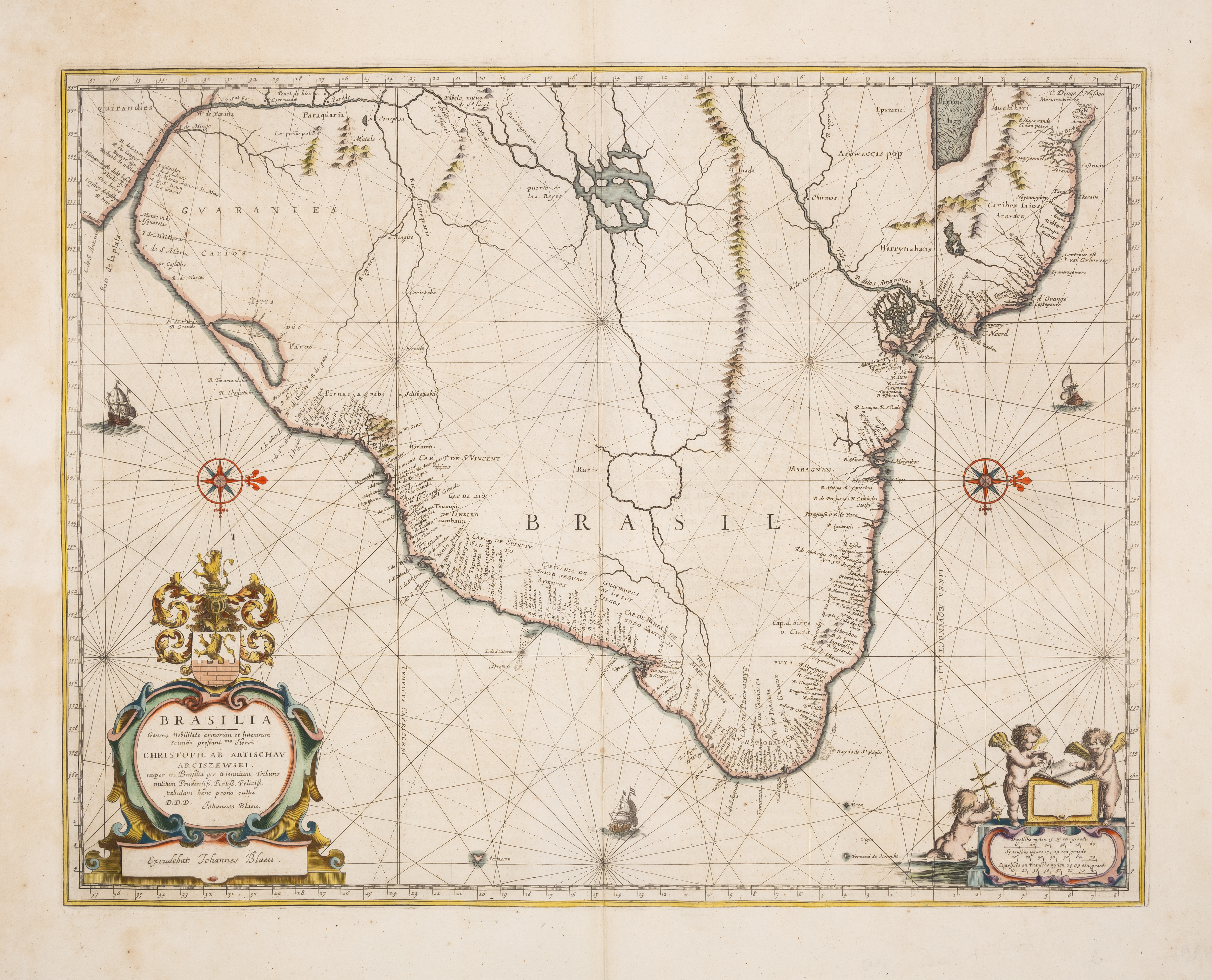 Brazil.- Blaeu (Johannes) Brasilia, engraved map, [1647]