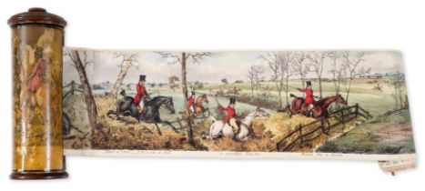 Alken (Henry) Panorama of a Fox Hunt, panorama original cylindrical binding, R. Ackermann, 1828