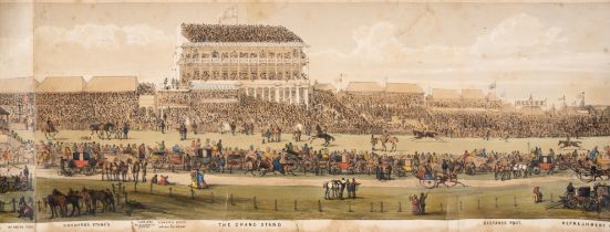 Alken (Samuel) [Epsom Race Course], hand-coloured lithograph panorama, Ackermann, 18[5]4; and tit...