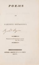 Byron (George Gordon Noel, Lord) Poems on Various Occasions, first edition, Harriet Maltby's copy...