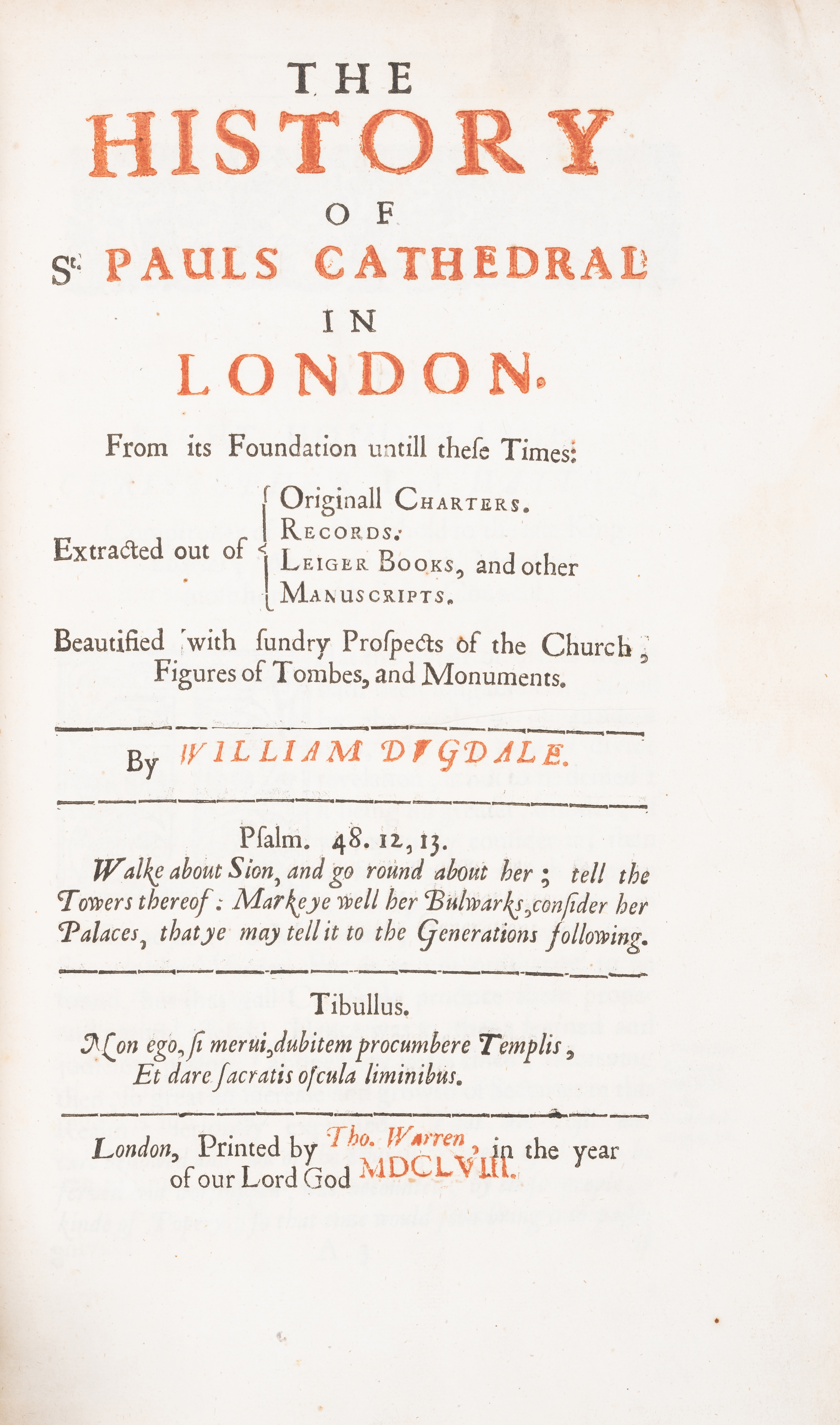 London.- Dugdale (Sir William) The History of St. Pauls Cathedral in London, first edition, Tho. ... - Image 2 of 2