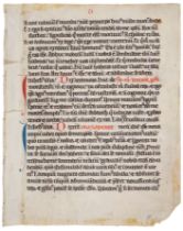 Leaf from a Lectionary, in Latin, in archaising script and perhaps that of a student-scribe copyi...