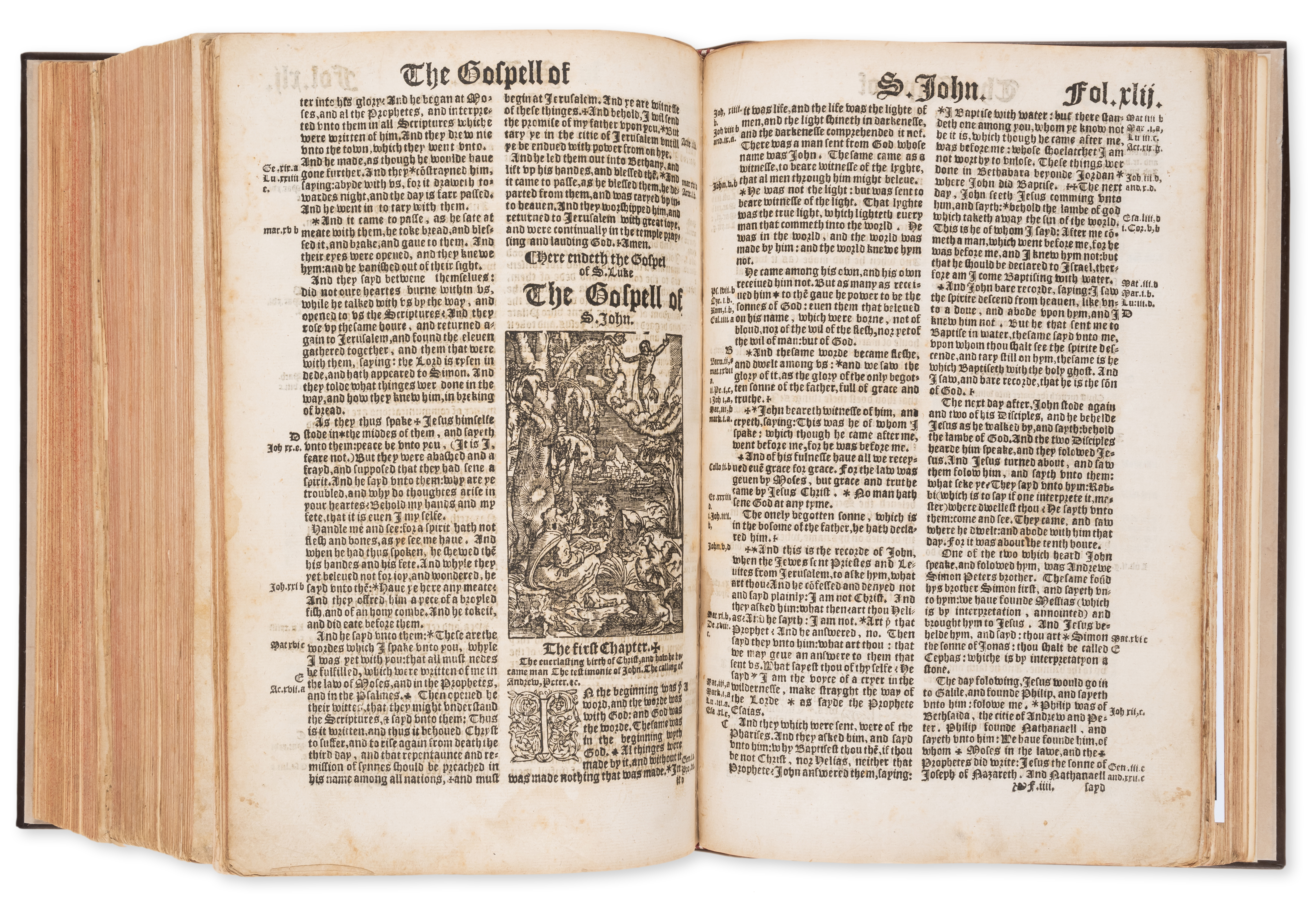 Bible, English. [The bible in Englishe], 5 parts in one, [Great Bible version], [Richarde Harriso...
