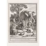 La Fontaine (Jean de) Fables Choisies..., vol.2 & 3 only (of 4), engraved plates, contemporary re...