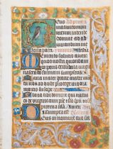 Flanders Workshop.- Single leaf from the Hours of the Virgin, Opening of the Hour of Prime, illum...