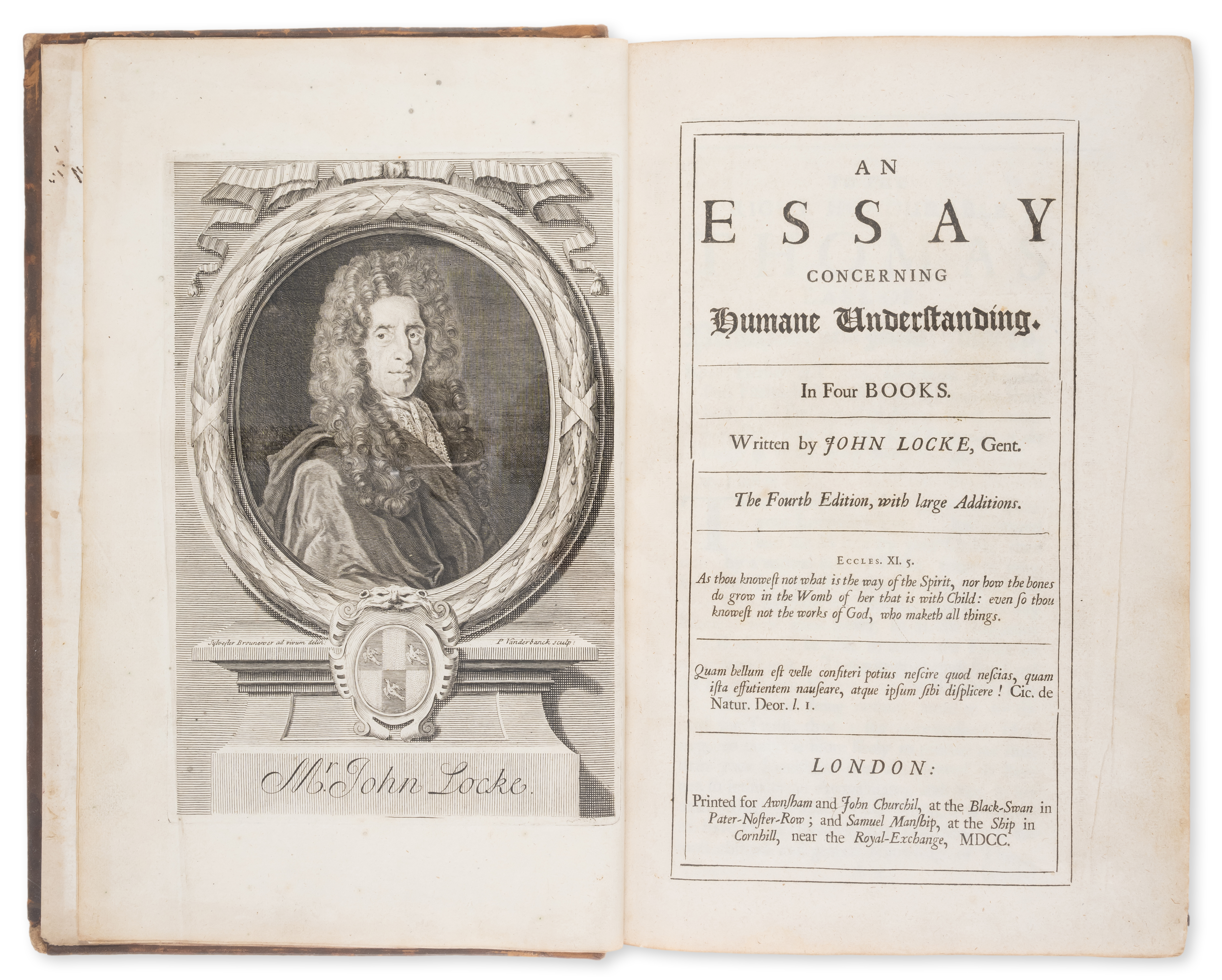 Locke (John) An Essay concerning Humane Understanding, fourth edition, 1700.