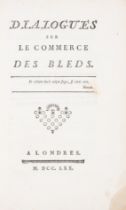 Economics.- [Galiani (Ferdinando)] Dialogues sur le Commerce des Bleds, first edition, 'Londres' ...