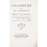 Economics.- [Galiani (Ferdinando)] Dialogues sur le Commerce des Bleds, first edition, 'Londres' ...