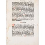 Caxton (William).- Original Leaf (An) from the Polycronicon printed by William Caxton at Westmins...