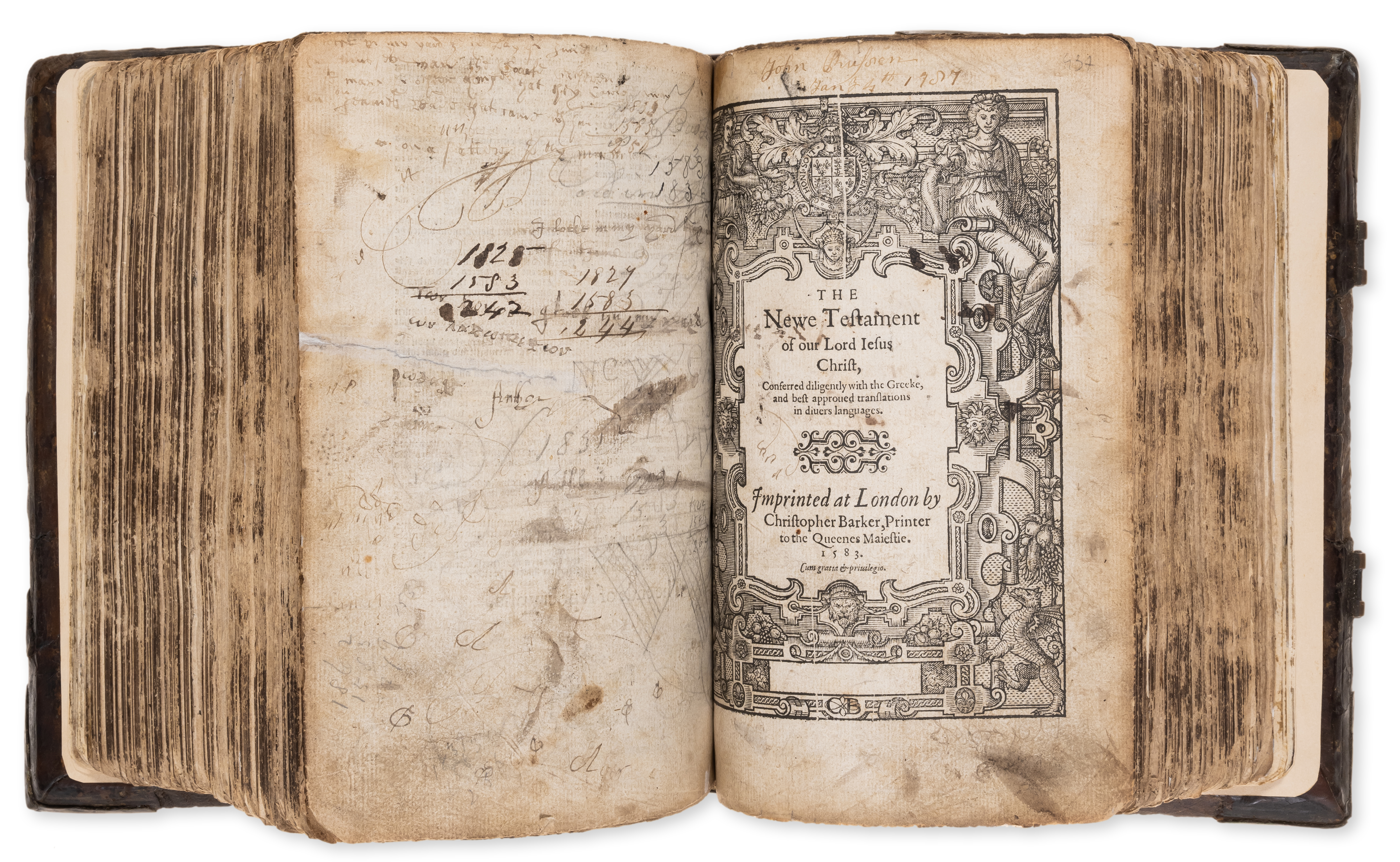 Bible, English. [The Bible...], [Geneva version], [Christopher Barker], [1583 or 1584]. - Image 2 of 3