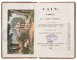 Byron (George Gordon Noel, Lord) Cain; A Mystery, B. Johnson, 1823; and others by the same, many ...