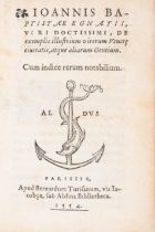 Aldine Press in Paris.- Egnazio (Giovanni Battista) De exemplis illustrium virorum venetae civita...