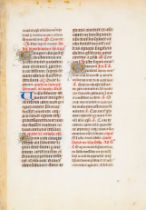 Illuminated leaves.- Flemish Illuminator.- Single leaf from a Psalter, manuscript in Latin, on ve...