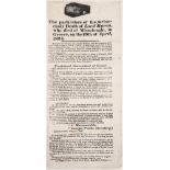 Broadside announcing the death of Byron.- The particulars of the melancholy Death of Lord Byron, ...