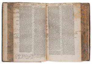 Bible, Latin. Biblia, Ad vetustissima exemplaria castigata, 2 parts in 1, Thomas Moundeford's cop...