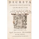 Jesuits.- Decreta congregationum generalium Societatis Jesu, Antwerp, Jan van Meurs, 1635; and 2 ...