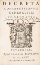 Jesuits.- Decreta congregationum generalium Societatis Jesu, Antwerp, Jan van Meurs, 1635; and 2 ...