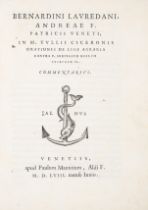 Cicero against agrarian reform.- Loredano (Bernardino) In M. Tullii Ciceronis orationes de lege a...