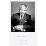 Mandela (Nelson) Portrait photograph and signature, together framed and glazed, 1991.