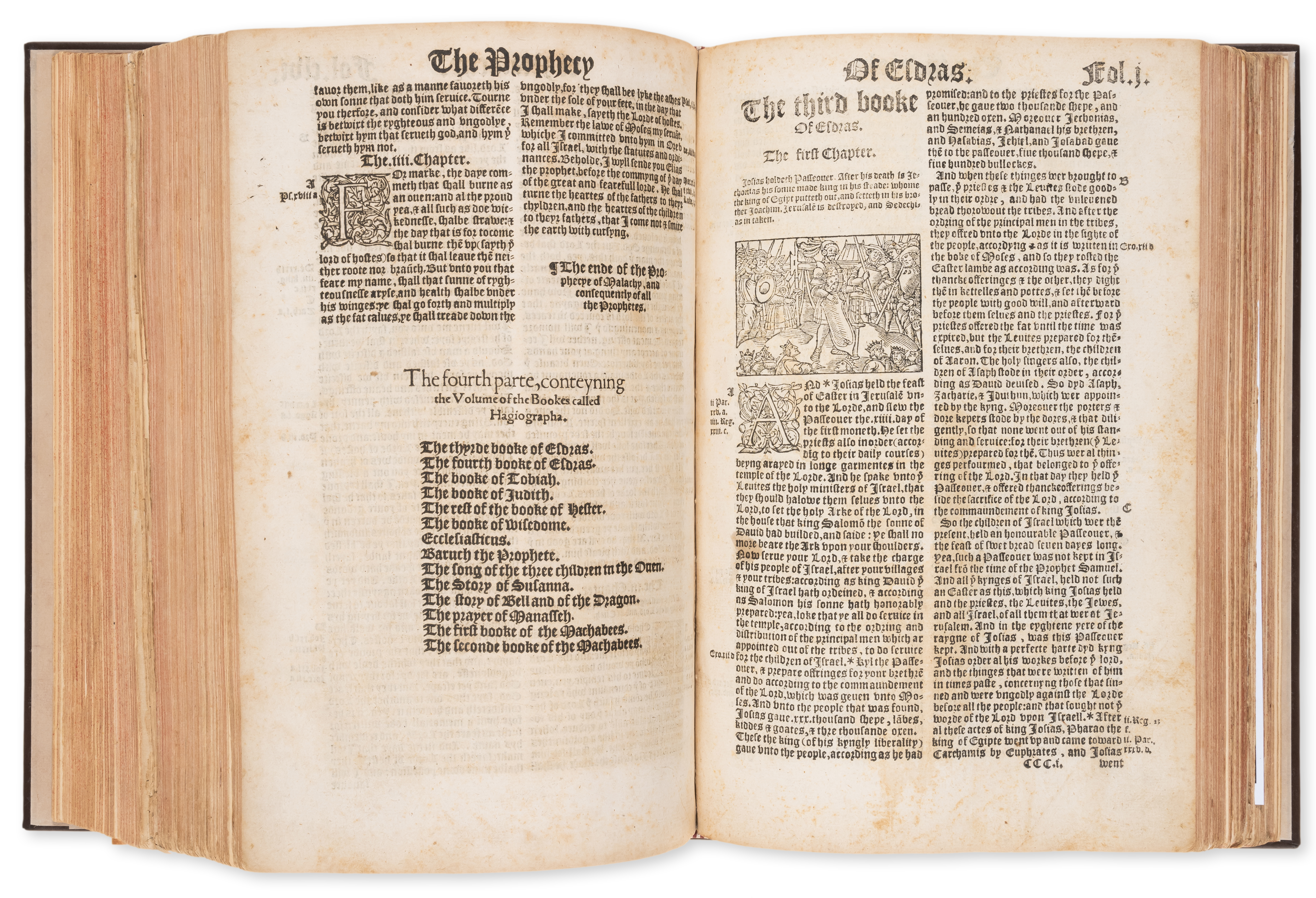 Bible, English. [The bible in Englishe], 5 parts in one, [Great Bible version], [Richarde Harriso... - Image 3 of 4