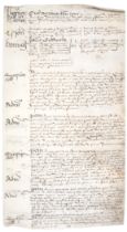Elizabethan Court Roll.- Suffolk.- Court Roll of the Manor of Thorney Hall, Stowmarket, numerous ...