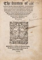Everard Digby's copy.- [Ruscelli (Girolamo)] The Secretes of the Reverend Maister Alexis of Piemo...