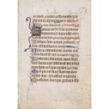 Illuminated leaves.- Single leaf from a Breviary, manuscript in Latin, on vellum, in a small Goth...