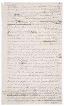 Edgeworth (Maria) One page of a leaf of the autograph manuscript of her novel Garry Owen, or, The...