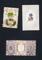 Valentine's.- Folder of 34 Valentine's cards and envelope [c.1860s].