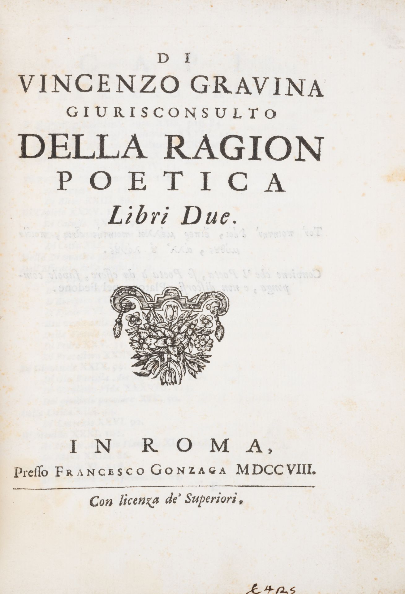 Scarrone (Giovanni Francesco) Riflessioni Imparziali e Memorie sopra la Vita e le Opere dell'Abat...