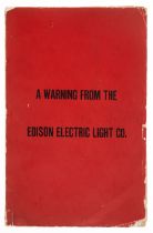 Electricity.- A Warning from the Edison Electric Light Co., [New York], [1887].