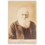 Darwin (Charles) Portrait cabinet card by Elliot & Fry, on printed mount, [c.1882].