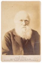 Darwin (Charles) Portrait cabinet card by Elliot & Fry, on printed mount, [c.1882].