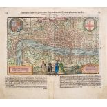 London.- Münster (Sebastian) Londen oder Lunden die Hauptstatt in Engellande, woodcut, [circa 1598]