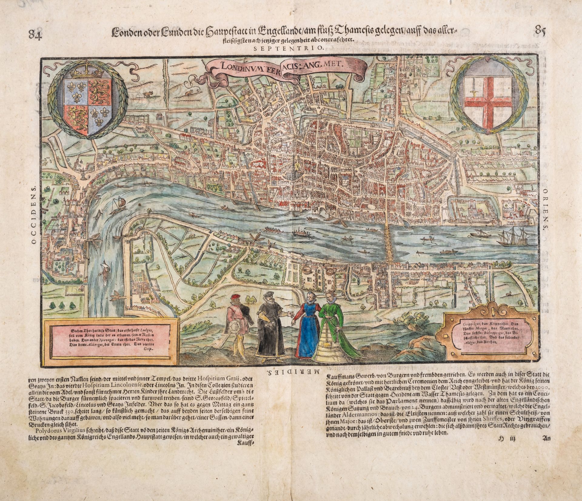 London.- Münster (Sebastian) Londen oder Lunden die Hauptstatt in Engellande, woodcut, [circa 1598]